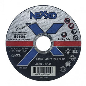 DISCO CORTE ACERO INOX NEXXO 4,5X1MM CORTE FINO RETAIL PACK 10 UND